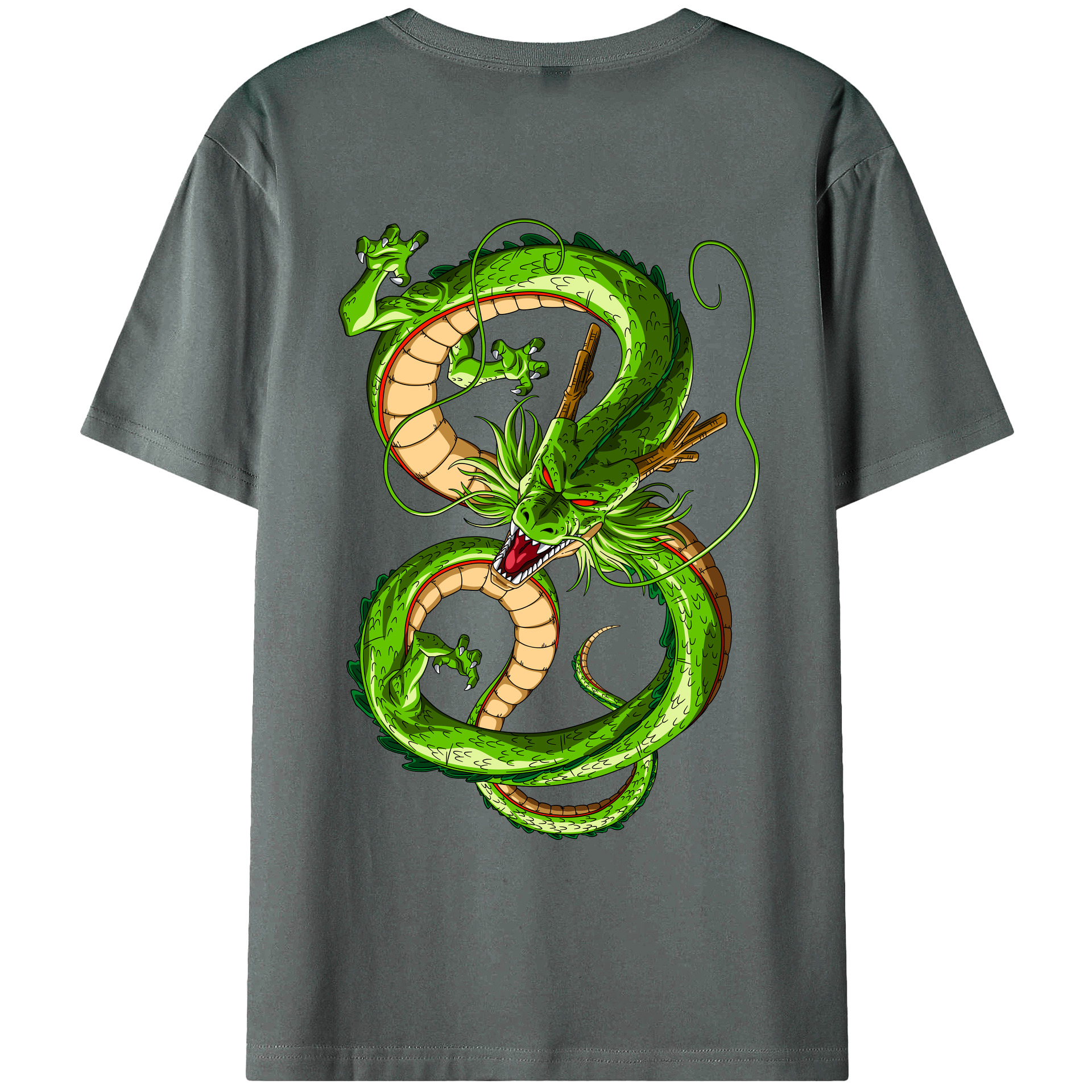 （画像用） ドラゴンボール 神龍 シェンロン DRAGON BALL Shenron 綿100％ メンズ半袖Tシャツ（バックプリント） 通気性
